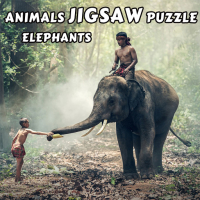 Animals Jigsaw Puzzle Elephants Game