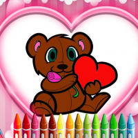 Animals Valentine Coloring Game