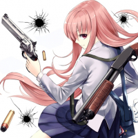 Anime Girl With Gun Puzzle Game