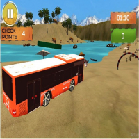 Beach Bus Driving : Water Surface Bus Game Game