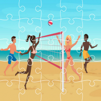 Beach Volley Ball Jigsaw Game