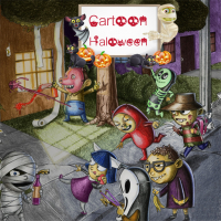 Cartoon Halloween Slide Puzzle Game