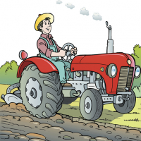 Cartoon Tractor Puzzle Game