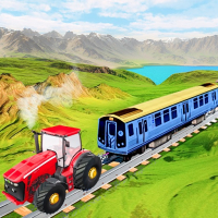 Chained Tractor Towing Train Game Game
