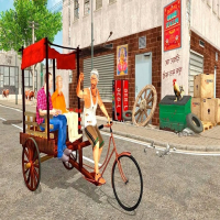 City Public Cycle Rickshaw Driving Simulator Game