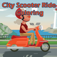 City Scooter Ride Coloring Game