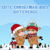 Cute Christmas Bull Difference Game