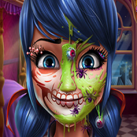 Dotted Girl Halloween Makeup Game