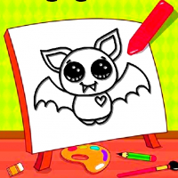 Easy Kids Coloring Bat Game