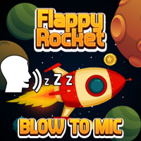Flappy Rocket Playing with Blowing to Mic Game