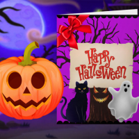Happy Halloween Princess Card Designer Game