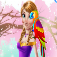 Ice Princess And Cute Parrot Game