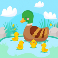 Mother Duck and Ducklings Jigsaw Game