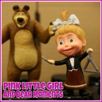 Pink Little Girl and Bear Moments Game