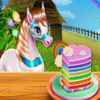 Pony Cooking Rainbow Cake Game