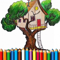 Tree House Coloring Book Game