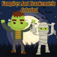 Vampires And Frankenstein Coloring Game