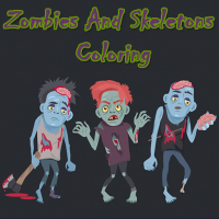 Zombies And Skeletons Coloring Game